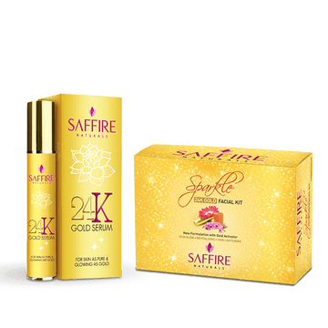 Saffire Naturals24k Gold Facial Kit 38g & 24k Gold Serum (2 Items In The Set)