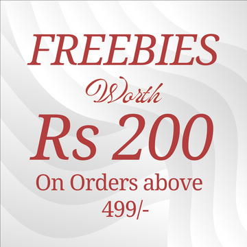 Freebies worth Rs200 on orders above 599/-