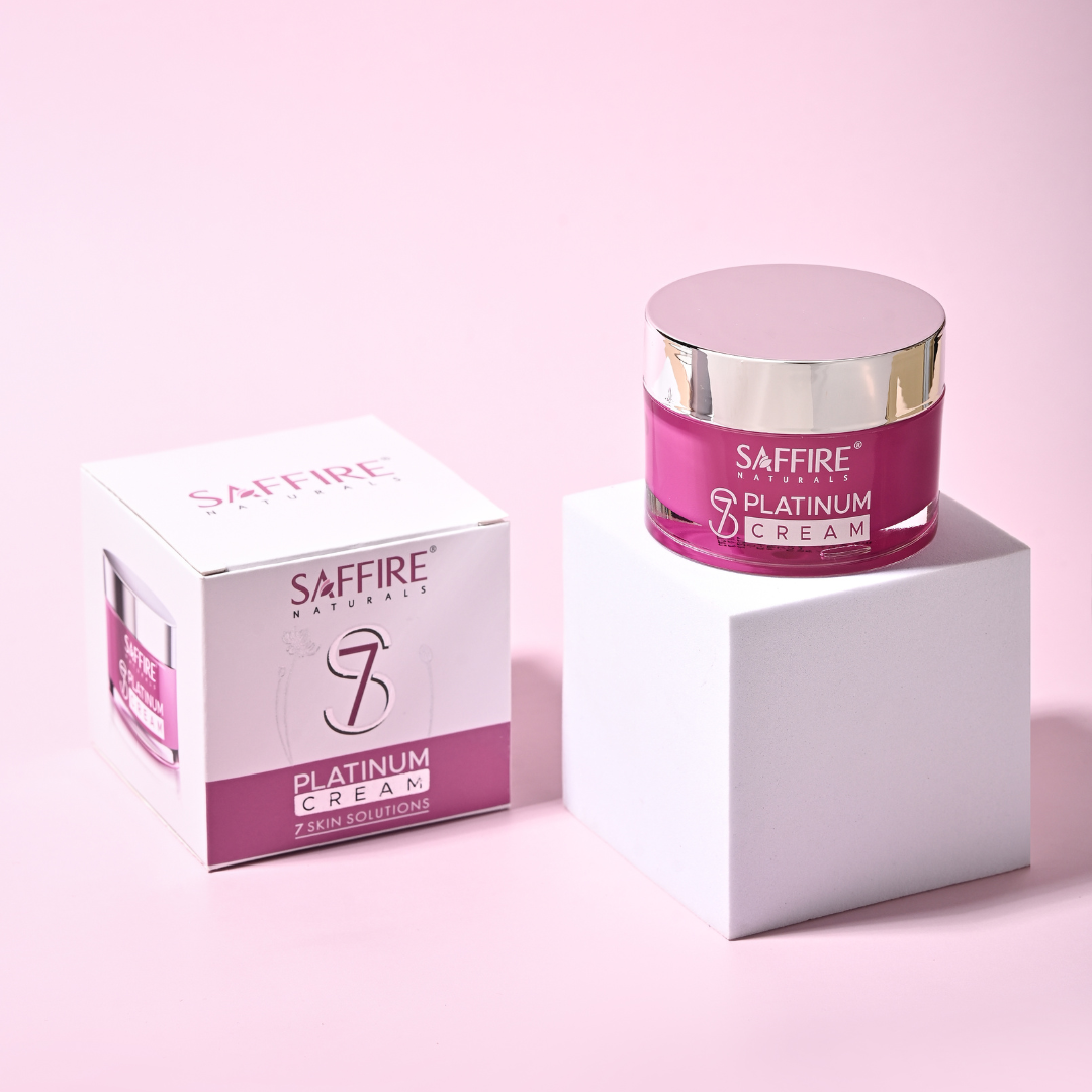 S7 Platinum Cream | Skin Youthfulness Cream | Fight Wrinkles & Pigmentation | 7 Skincare Solutions | Saffire Naturals 45g