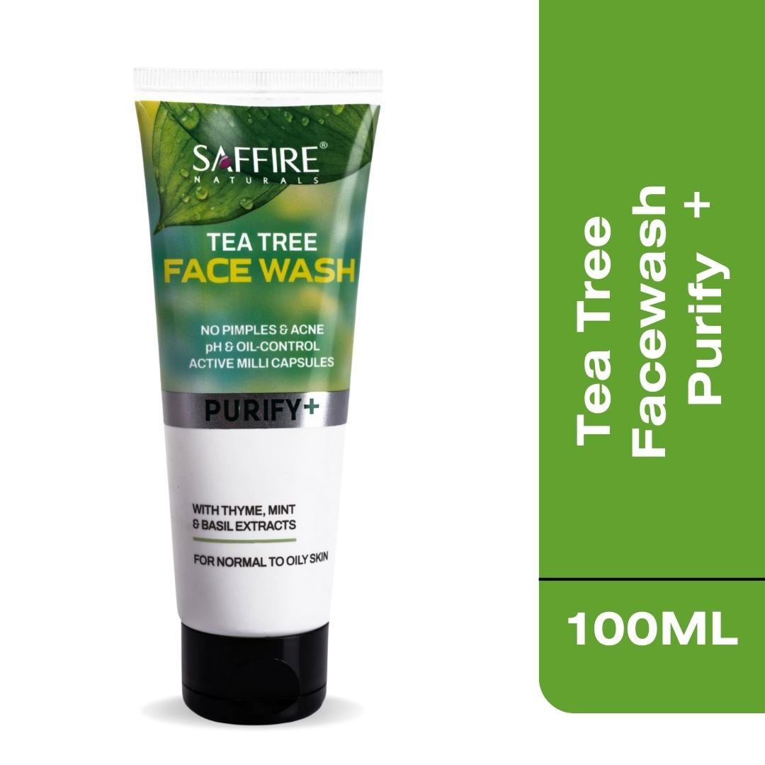 Tea Tree Face Wash & SPF 40 Sunblock Matte Sunscreen Combo, Remove Pimples Naturally & Stay Protected from Sun