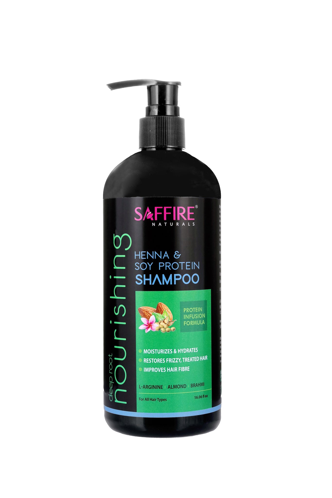 Saffire Naturals Henna And Soy Protein Deep Root Nourishing Shampoo 475ml