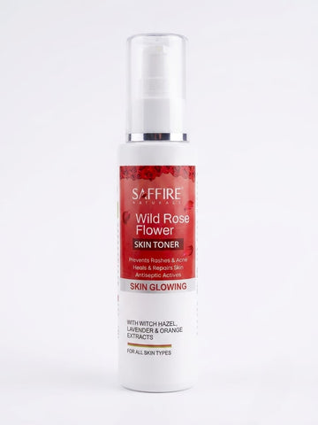 Saffire Naturals Wild Rose Flower Skin Toner I With Witch Hazel, Lavender & Orange Extracts I 100ml