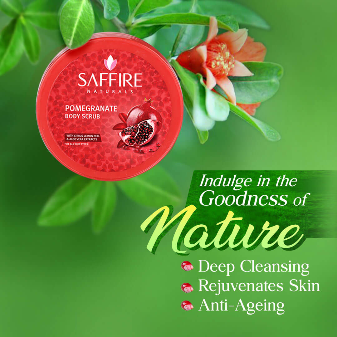 Saffire Naturals Pomegranate Body Scrub 200g