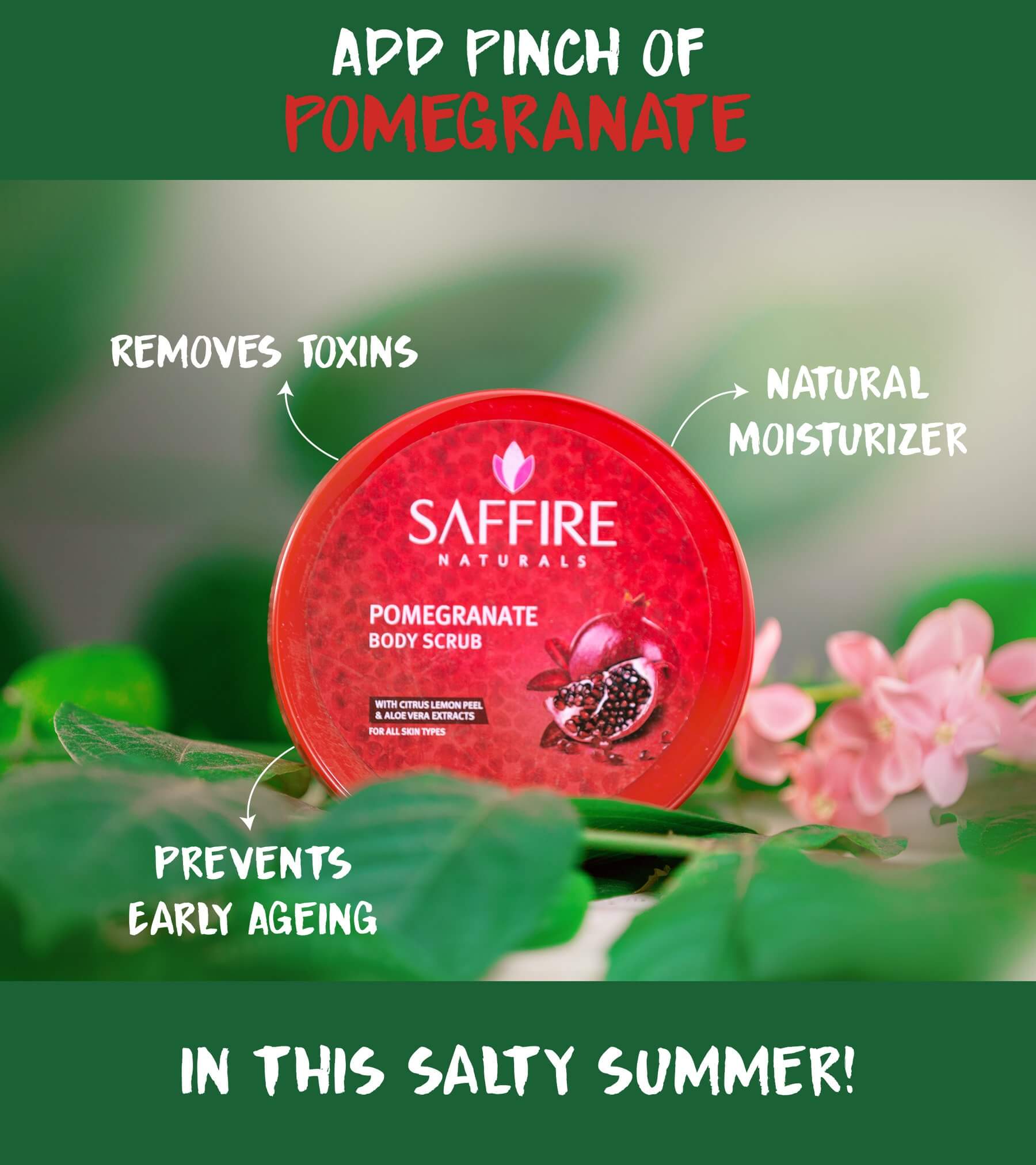 Saffire Naturals Pomegranate Body Scrub 200g