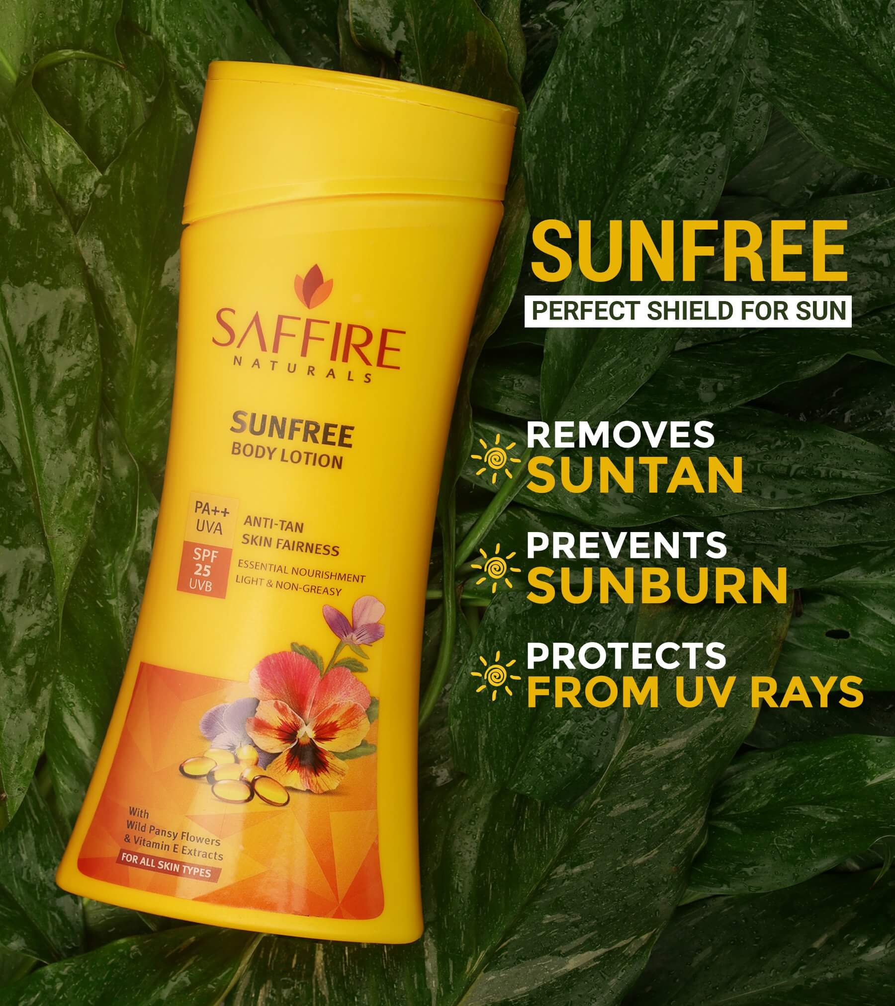 Saffire Naturals Sunfree SPF 25 PA ++ Body Lotion 300 ml